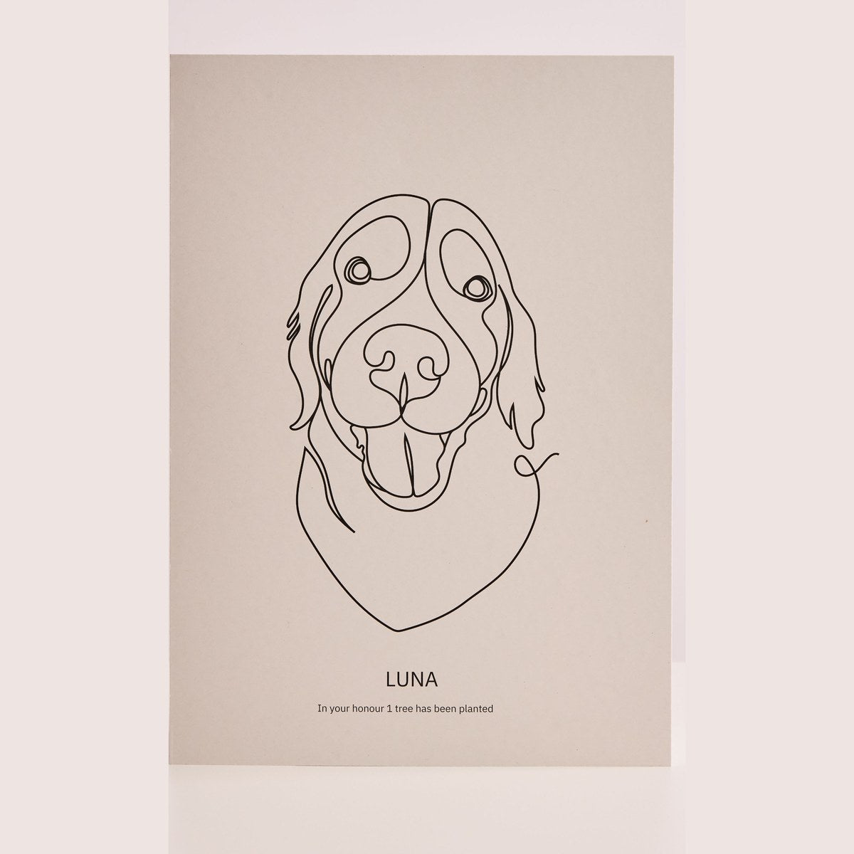 Pet memorial portrait add-on for a Trees for Pets sympathy gift